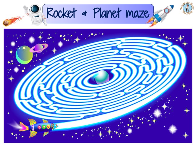 rocket and planet maze game