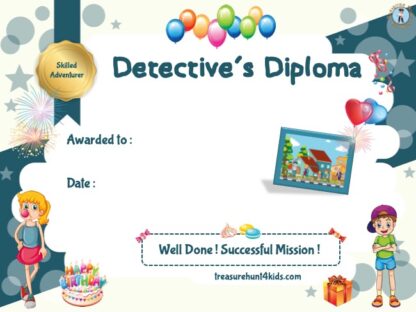 Candy mystery game certificate