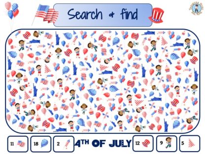 4th of July I spy game, Independance Day