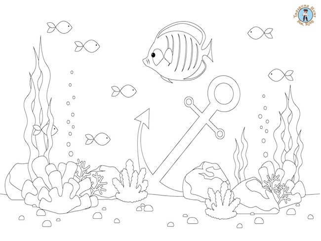 Under the sea coloring page