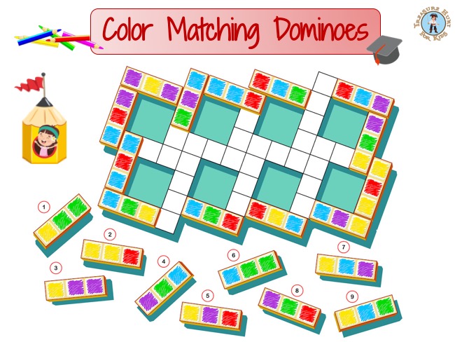 Color Matching dominoes worksheet
