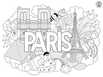 Paris coloring page