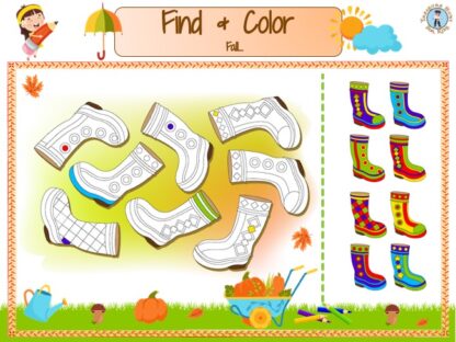 Fall coloring matching game