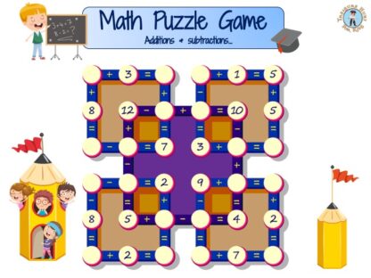 math puzzle game - Free worksheet for kids