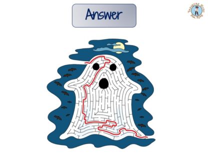Ghost maze activity to print