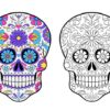 Mexican sugar skull coloring page