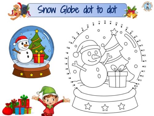 Christmas Snow Globe dot to dot