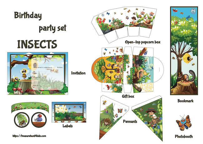 Insect birthday party printables
