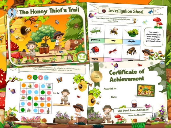 Insect mystery treasure hunt game