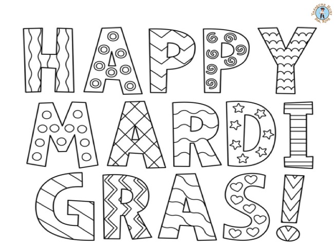 Mardi Gras coloring page (Fat Tuesday)