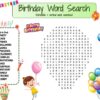 Birthday word search