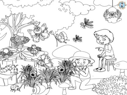 Garden bugs coloring page
