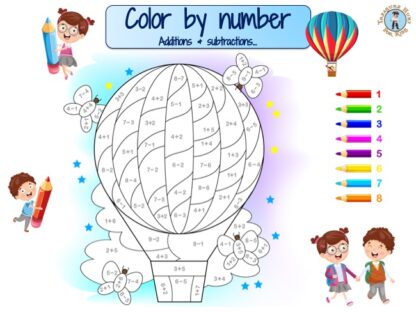 Hot Air Balloon color by number
