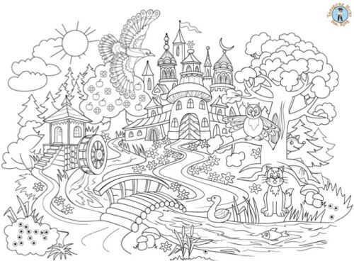 Fairy tale Castle coloring page
