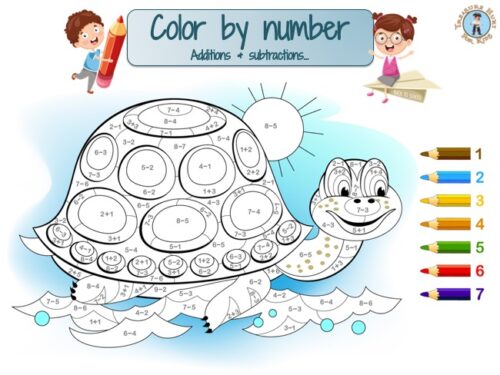turtle color by number