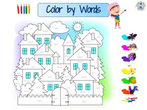 Color by words - Free Printable activity - Treasure hunt 4 Kids