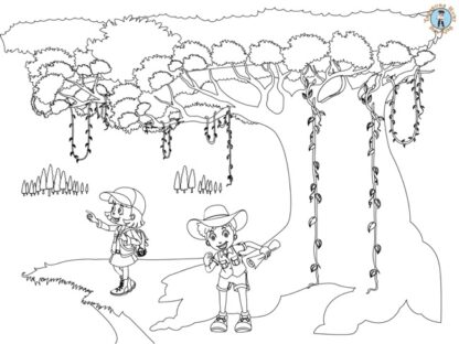 Jungle coloring page