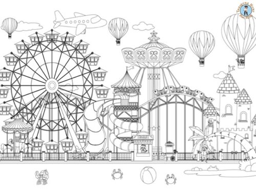 Theme park coloring page