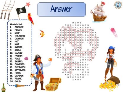 Printable pirate word search