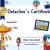 Theme park Detective Certificate