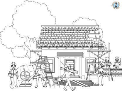 Construction coloring page