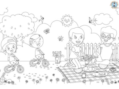 Picnic coloring page