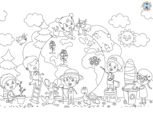 Take care of the Earth coloring page
