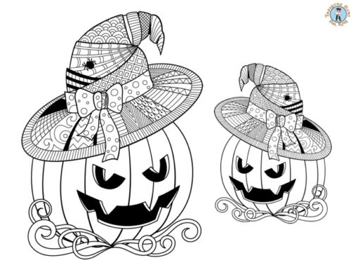 Halloween detailed coloring page