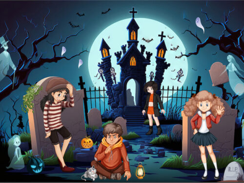 Halloween Graveyard Escape Room for kids