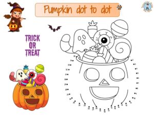 Pumpkin dot to dot - Halloween printable - Treasure hunt 4 Kids