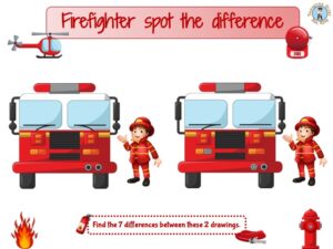 Firefighter spot the difference - Treasure hunt 4 Kids