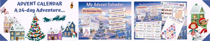Printable Advent calendar with puzzles