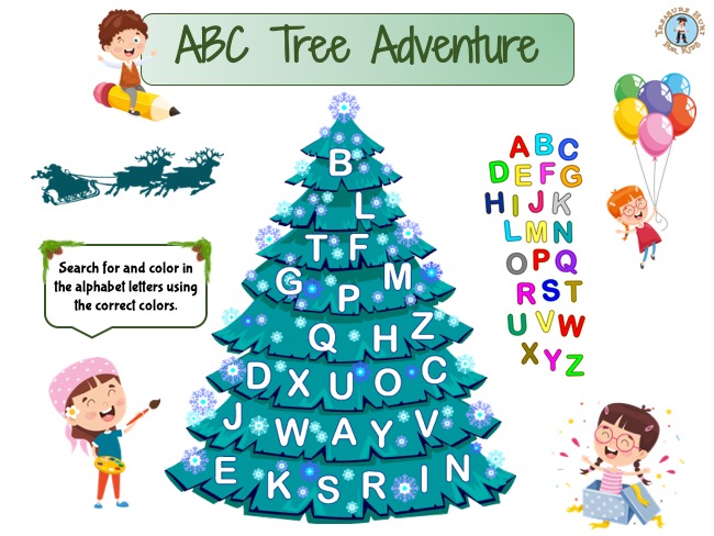 Alphabet Christmas Tree : free printable activity