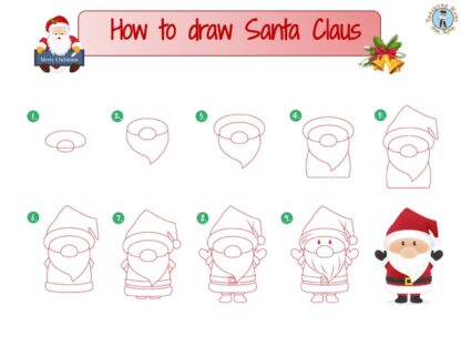How to draw Santa Claus - Step-by-step drawing - Free Downloadable Drawing Tutorials