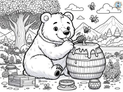 Honey-Loving Bear coloring page