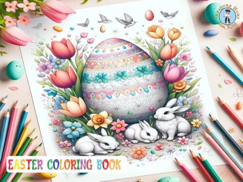 Easter Digital coloring book
