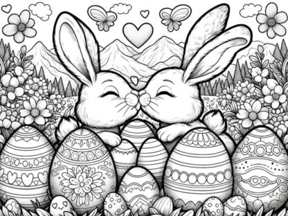 Easter digital coloring page