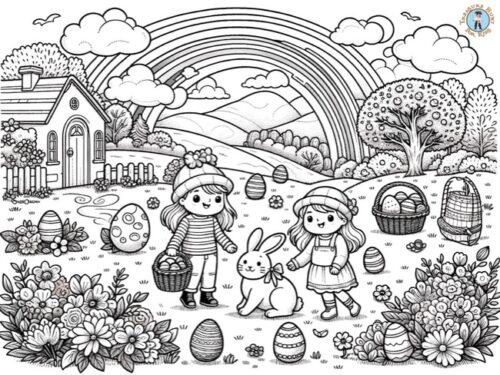 Hop into Easter: Free Egg Hunt Coloring Page