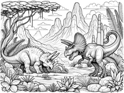 20 Dinosaur-themed coloring pages