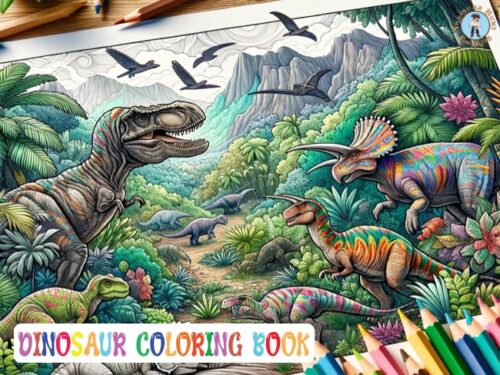 Dinosaur Digital coloring book