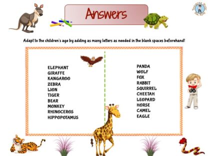 Printable animal word scramble puzzles