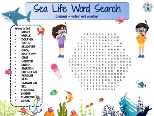Sea Life Word Search