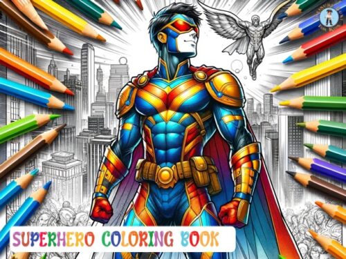 Superhero Digital Coloring Book