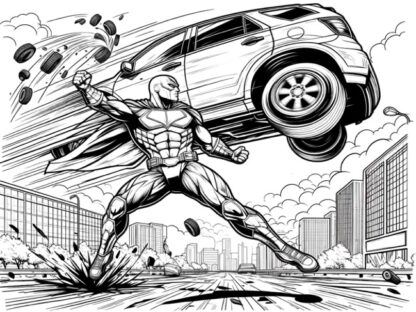 Superhero Instant Download Coloring Page