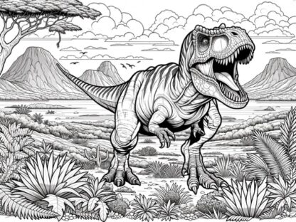 T-rex printable coloring page