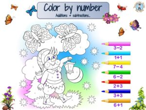Elf Color by Number - Free Educational Game - Treasure hunt 4 Kids