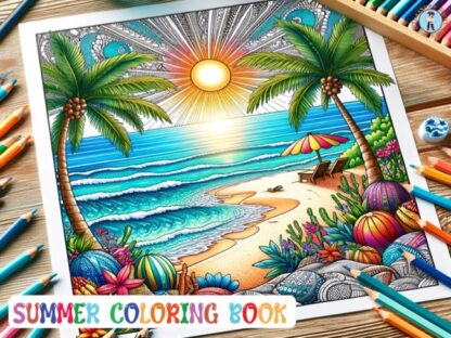 Summer Digital Coloring Book