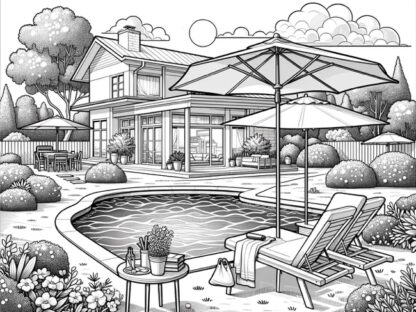 Summer Instant Download coloring page