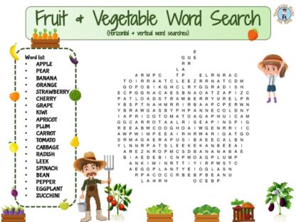 Fruit and Vegetable Word Search