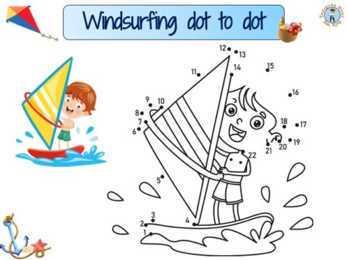 Windsurfing Dot to Dot Activity for Kids
